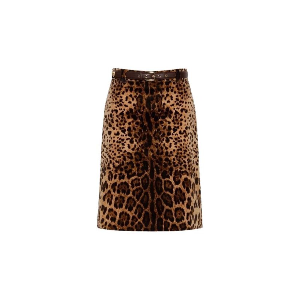 Max Mara Studio Leopard Falange Skirt Women Women